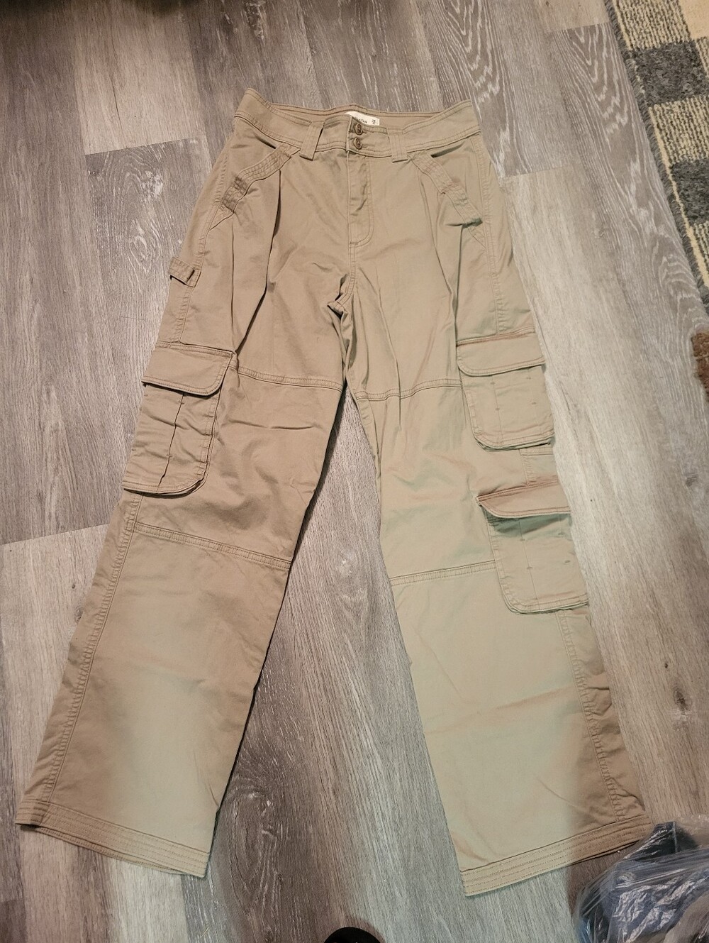Abercrombie & Fitch Tan Wide Leg Khaki Trouser Cargo Pants Size 29/8